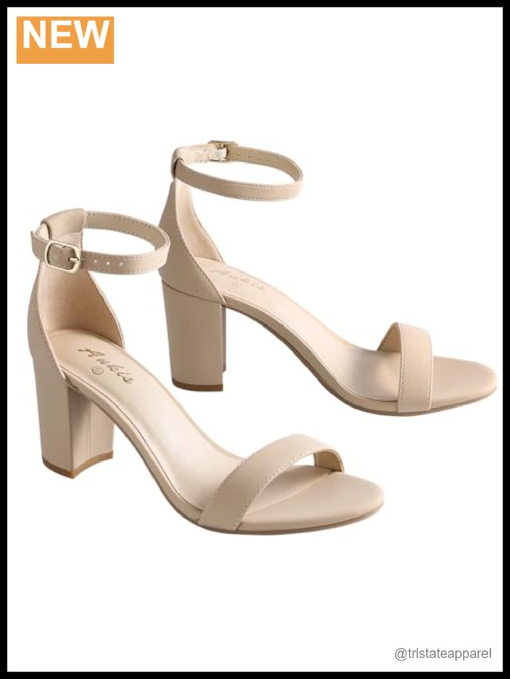 Open Toe Ankle Strap Chunky Heel Sandals 2.75 Inch Block Heel Slip Resistant